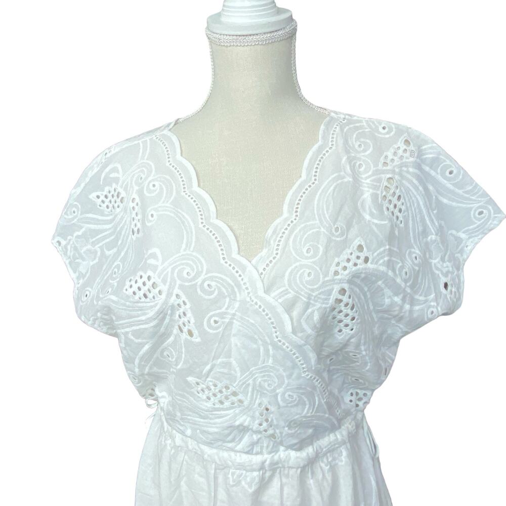 cabi 5615 White Eyelet Cover-Up Dress Medium